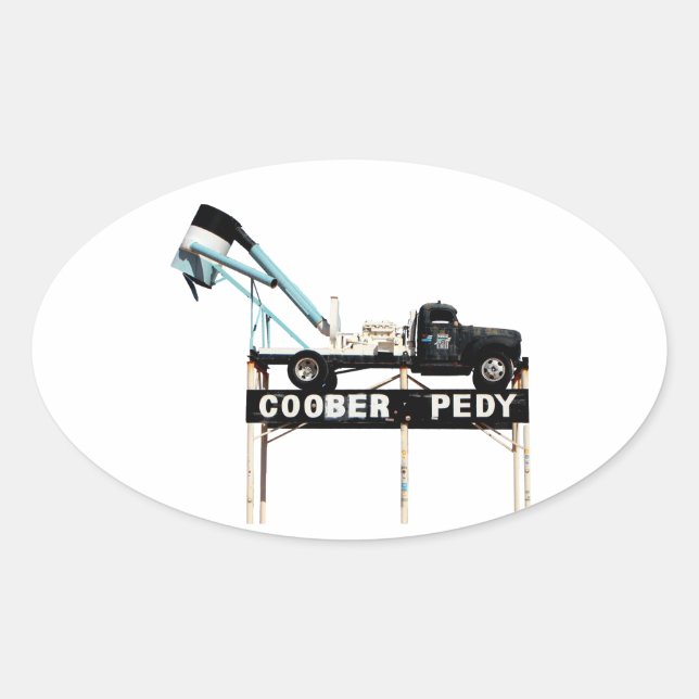 Coober Pedy, Opal Hauptstadt der Welt Ovaler Aufkleber (Vorderseite)