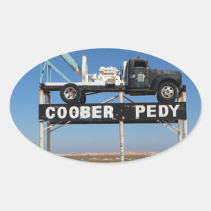 Coober Pedy Outback Australia Souvenir Foto Ovaler Aufkleber