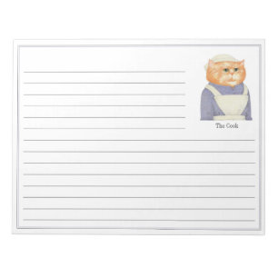 COOK CAT 11x8.5 Notepad + Linien Notizblock