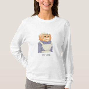 COOK CAT Damen Langarm Basic T-Shirt