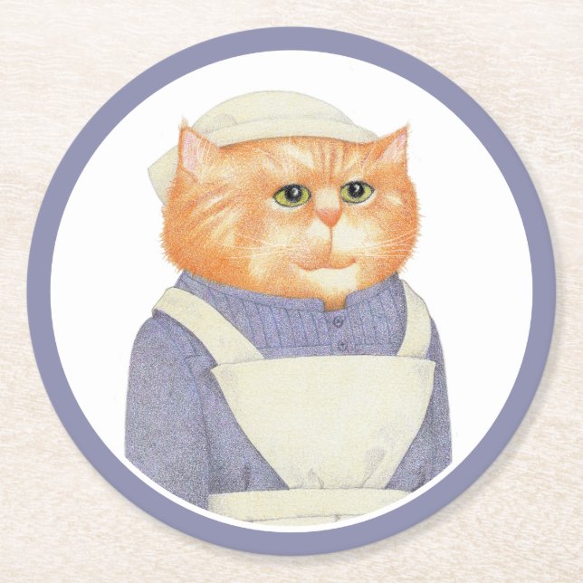 COOK CAT Round Paper Untersetzer (Vorderseite)