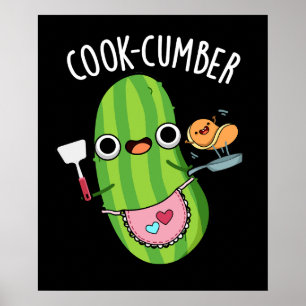 Cook-Gurke Funny Cucumber Pun Dark BG Poster