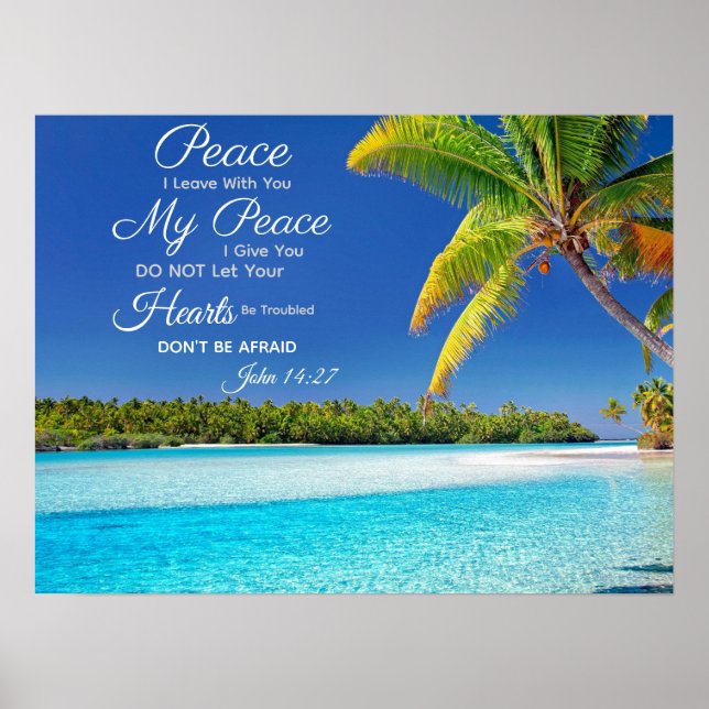 Cook Island - John 14:27 Bible Verse Poster (Vorne)