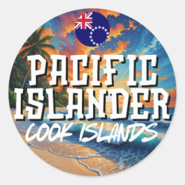 Cook Island Pacific Islander Runder Aufkleber