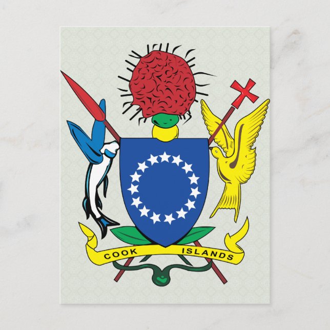 Cook Islands Coat of Arms Detail Postkarte (Vorderseite)