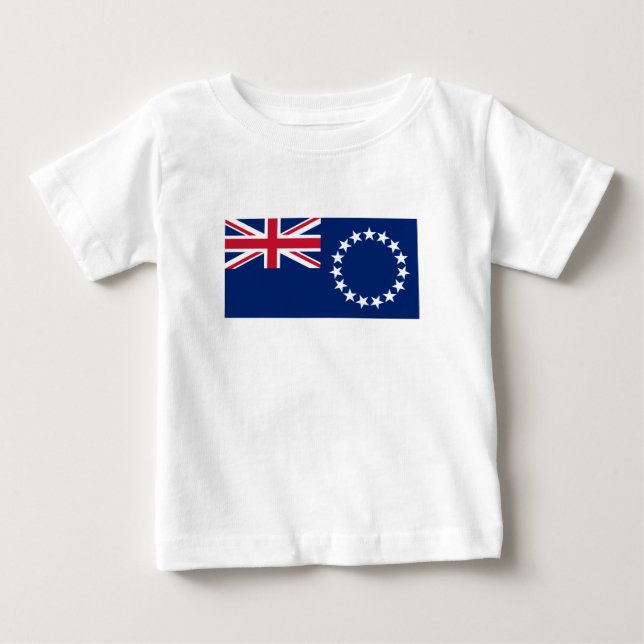 Cook Islands Flag Baby T-shirt (Vorderseite)