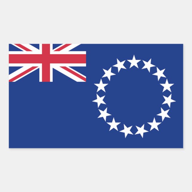 Cook Islands Flag Rechteckiger Aufkleber (Vorderseite)