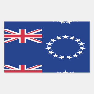 Cook Islands Flag Rechteckiger Aufkleber