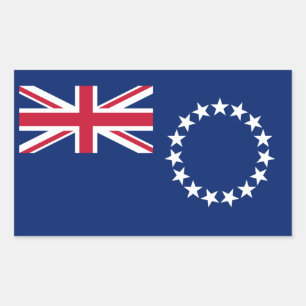 Cook Islands Flag Rechteckiger Aufkleber