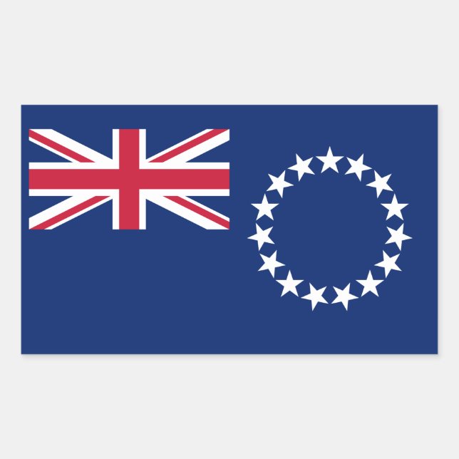 Cook Islands Flag Rechteckiger Aufkleber (Vorderseite)