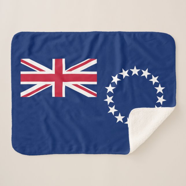 Cook Islands Flag Sherpadecke (Vorderseite (Horizontal))
