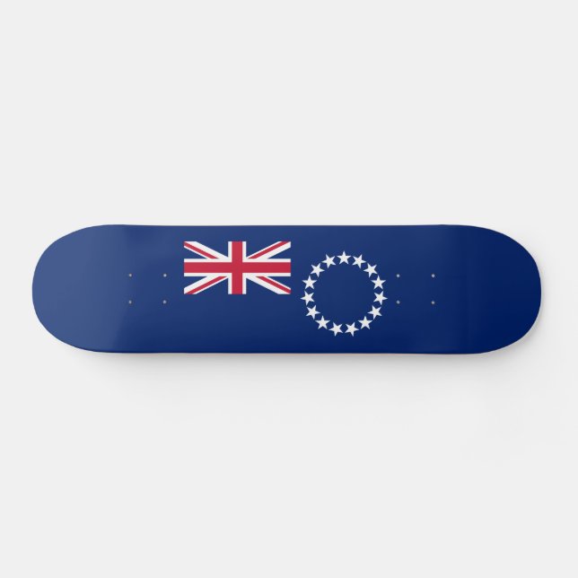 Cook Islands Flag Skateboard (Horizontal)