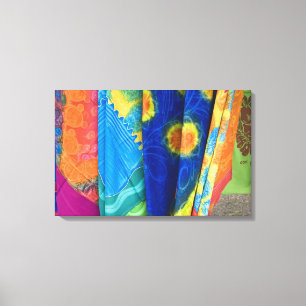 Cook Islands, Rarotonga. Batikstoff Punanga Nui Leinwanddruck