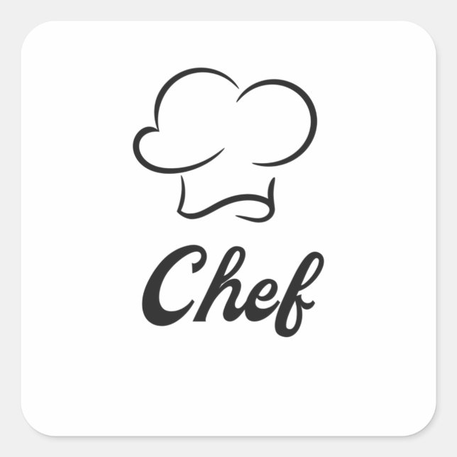 Cook Koch Hat Kochen Küche Quadratischer Aufkleber (Vorderseite)