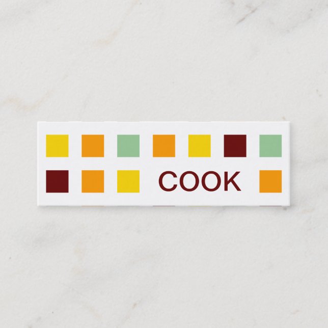 COOK (Mod-Quadrate) Mini Visitenkarte (Vorderseite)