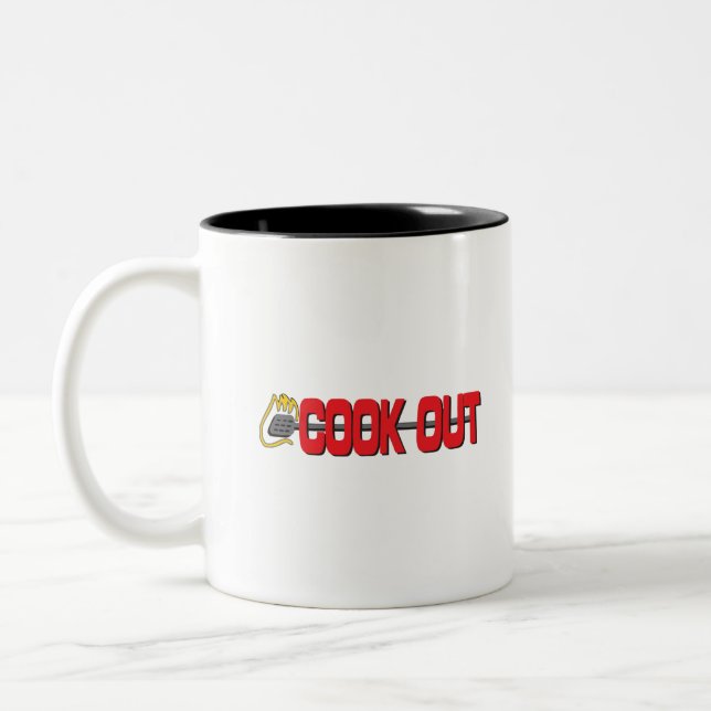 Cook Out (Restaurant) Zweifarbige Tasse (Links)