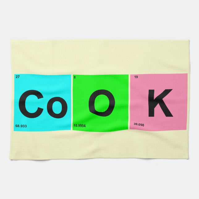 Cook-Quadrate Periodic Table Design of Elements Geschirrtuch (Horizontal)