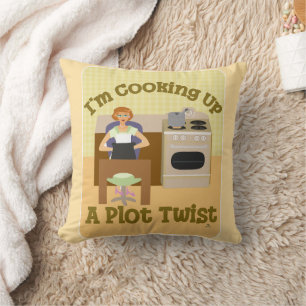 Cook up Plot Drehung Retro Hausfrau Schriftsteller Kissen