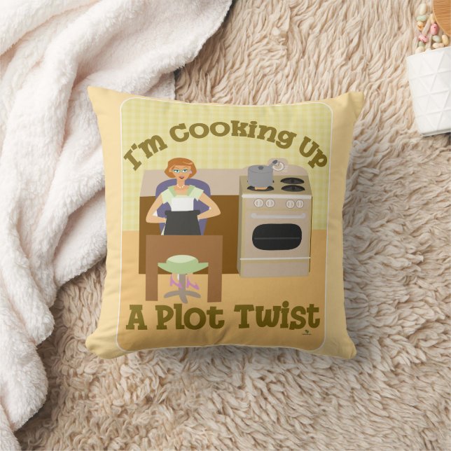 Cook up Plot Drehung Retro Hausfrau Schriftsteller Kissen (Decke)