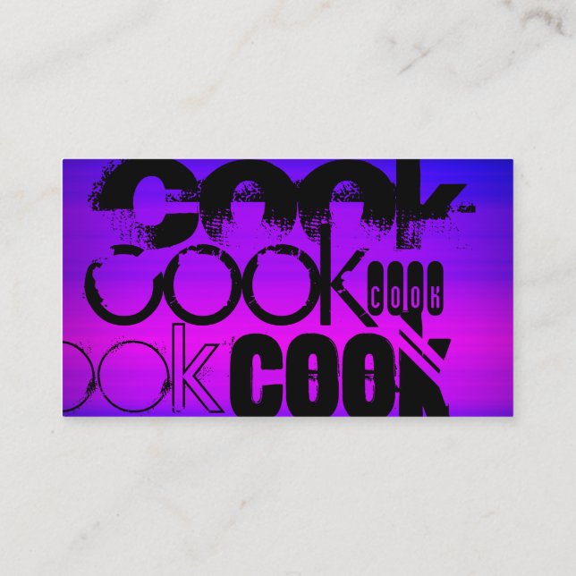 Cook; Vibranly Blue und Magenta Visitenkarte (Rückseite)