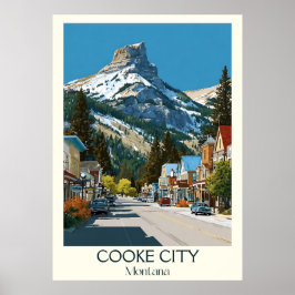 Cooke City Montana Vintag Yellowstone Gateway Poster