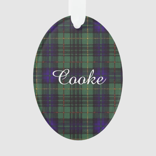 Cooke Clan karierter schottischer Kilt Tartan Ornament (Vorderseite)