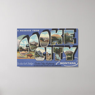 Cooke Stadt, Montana - große Buchstabe-Szenen 2 Leinwanddruck