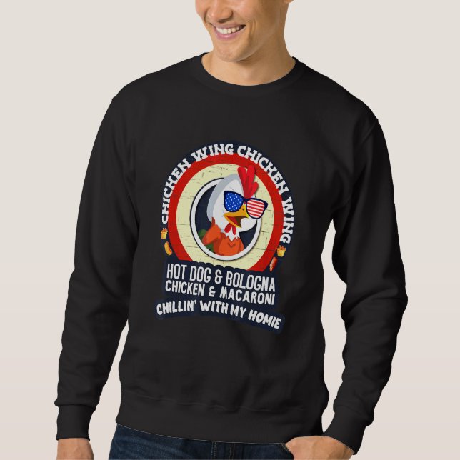 Cooked Chicken Wing Chicken Wing Hot Dog Bologna M Sweatshirt (Vorderseite)
