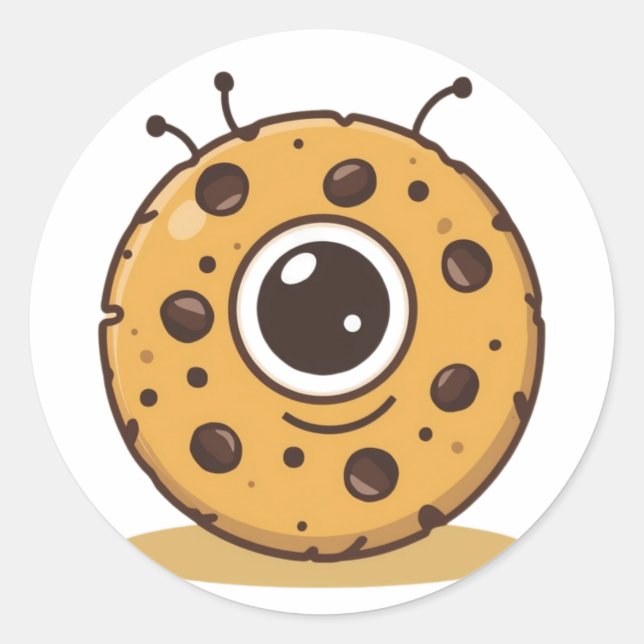Cookie Alien – Süße lustige Dessert-Kunst Runder Aufkleber (Vorderseite)
