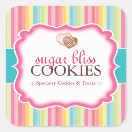 Cookie and Dessert - Verpackungs-Aufkleber Quadratischer Aufkleber
