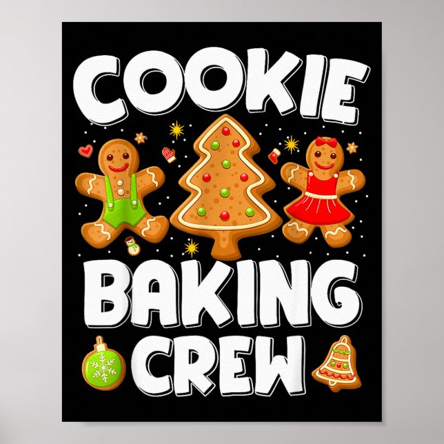 Cookie-Back-Crew Weihnachts-Gingerbread-Team Squad Poster (Vorne)