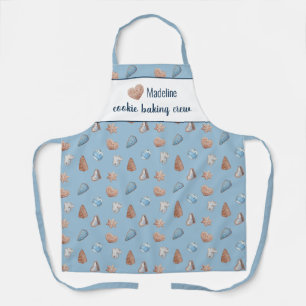 Cookie Backen Crew Blau Personalisiert Schürze