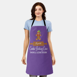Cookie Backen Crew Funny Lila Weihnachten Schürze