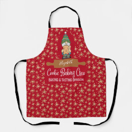 Cookie Backen Crew Gnome Red Gold Star Weihnachten Schürze