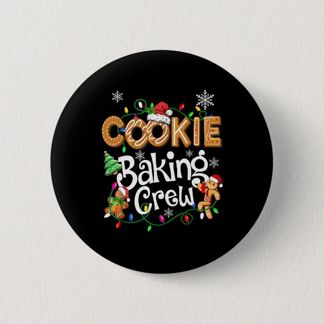 Cookie Backen Crew Kochen Lover Santa Xmas Ginger Button (Vorderseite)