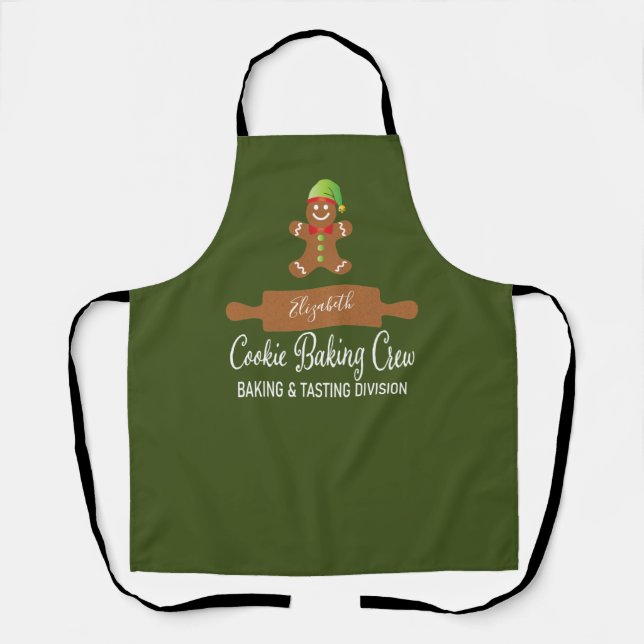 Cookie Backen Crew Rote Weihnachtsfeier Schürze (Vorderseite)