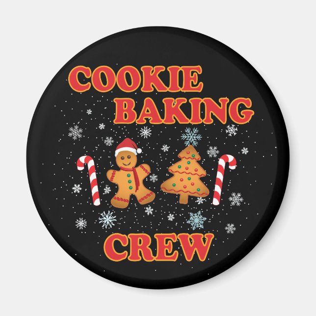 Cookie Backen Crew Weihnachten Magnet (Vorne)