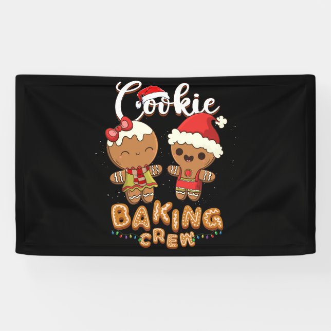 Cookie Backen Crew Weihnachts Weihnachtsmannschaft Banner (Horizontal)