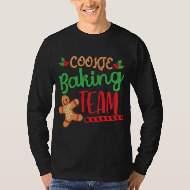 Cookie Backteam Weihnachts Squad Xmas Crew m Gin T-Shirt (Vorderseite)