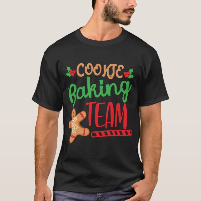 Cookie Backteam Weihnachts Squad Xmas Crew m Gin T-Shirt (Vorderseite)