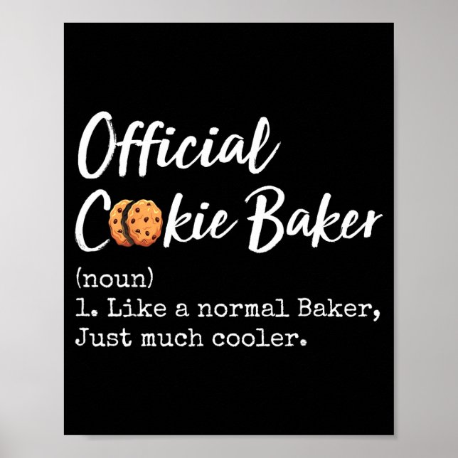 Cookie Baker Definition Funny Christmas Baking  Poster (Vorne)
