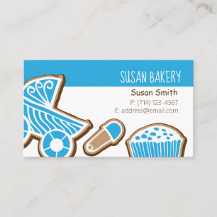 Cookie Baking Blue Business Card Visitenkarte