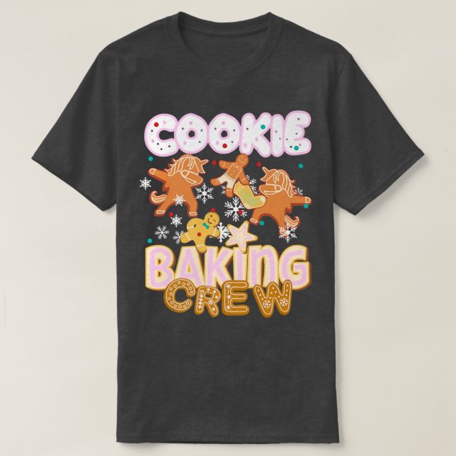 Cookie Baking Crew Authentic Christmas Baker Team T-Shirt (Design vorne)