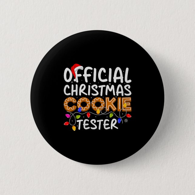 Cookie Baking Crew Christmas Cookie Tester Xmas Pr Button (Vorderseite)