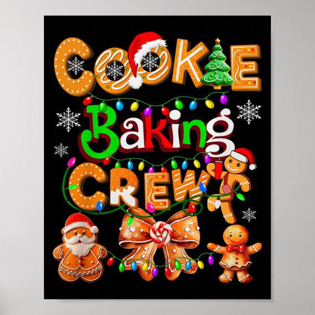 Cookie Baking Crew Cooking Coquette Bow Xmas Ginge Poster (Vorne)