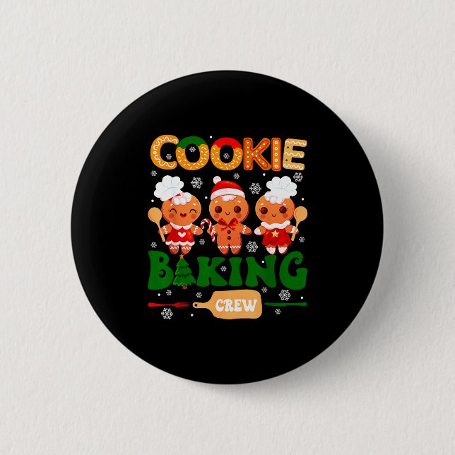 Cookie Baking Crew Gingerbread Cooking Lover Xmas  Button (Vorderseite)