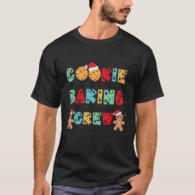 Cookie Baking Crew Gingerbread Men With Xmas Hats  T-Shirt (Vorderseite)