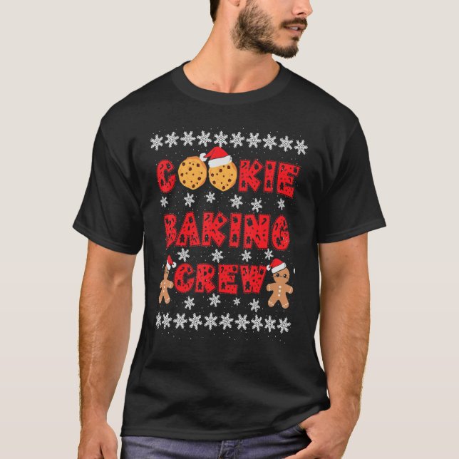 Cookie Baking Crew Gingerbread Men With Xmas Hats  T-Shirt (Vorderseite)