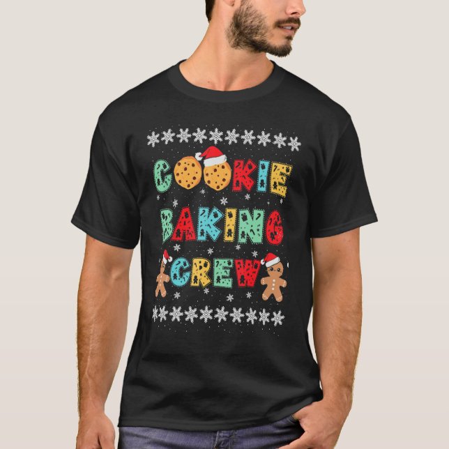 Cookie Baking Crew Gingerbread Men With Xmas Hats  T-Shirt (Vorderseite)