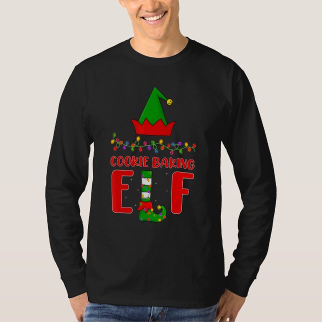 Cookie Baking Elf Matching Family Lighting Christm T-Shirt (Vorderseite)